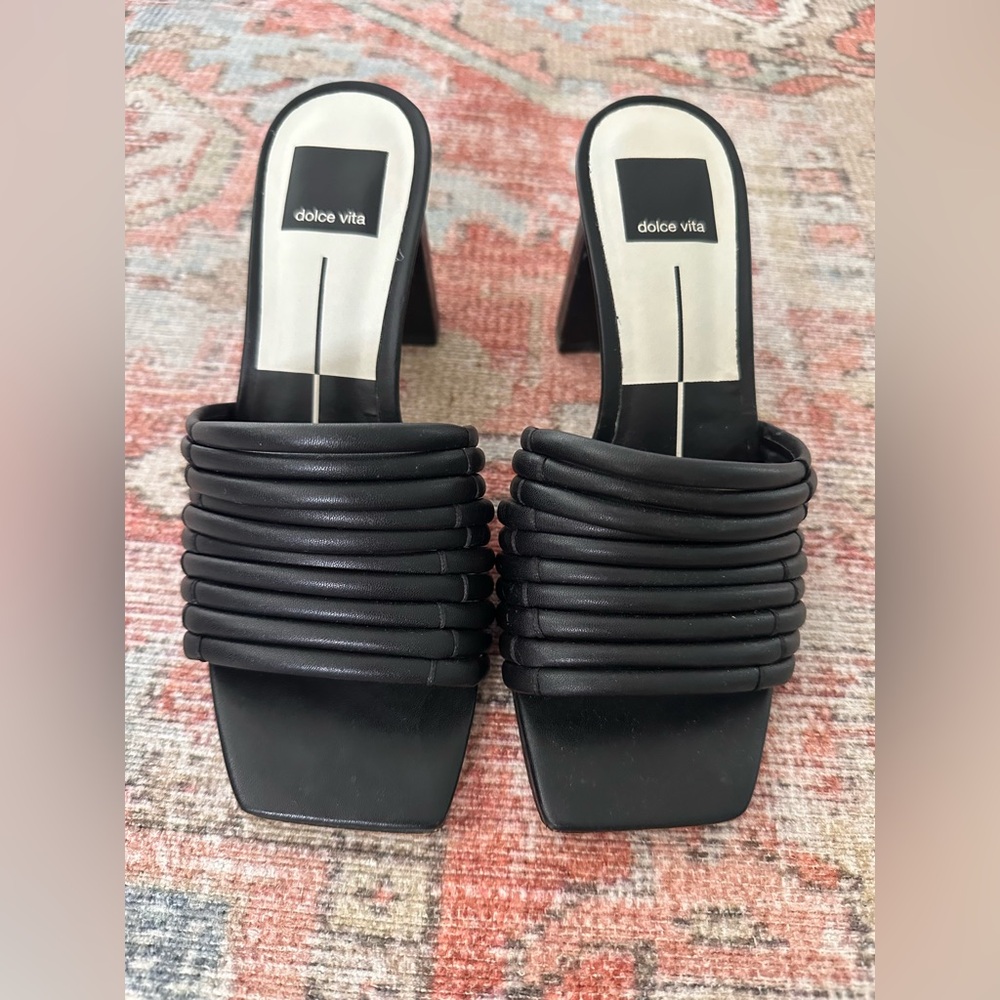 Dolce Vita Black Strappy Mules